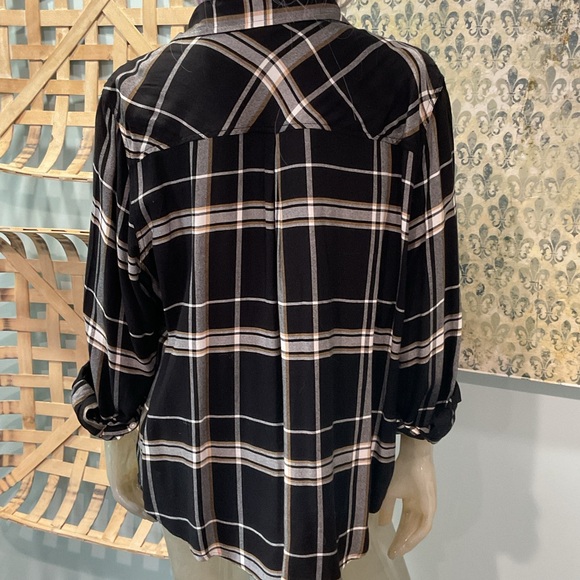 Lucky Brand Black and White Plaid Button-Down Shirt - Picture 4 of 5